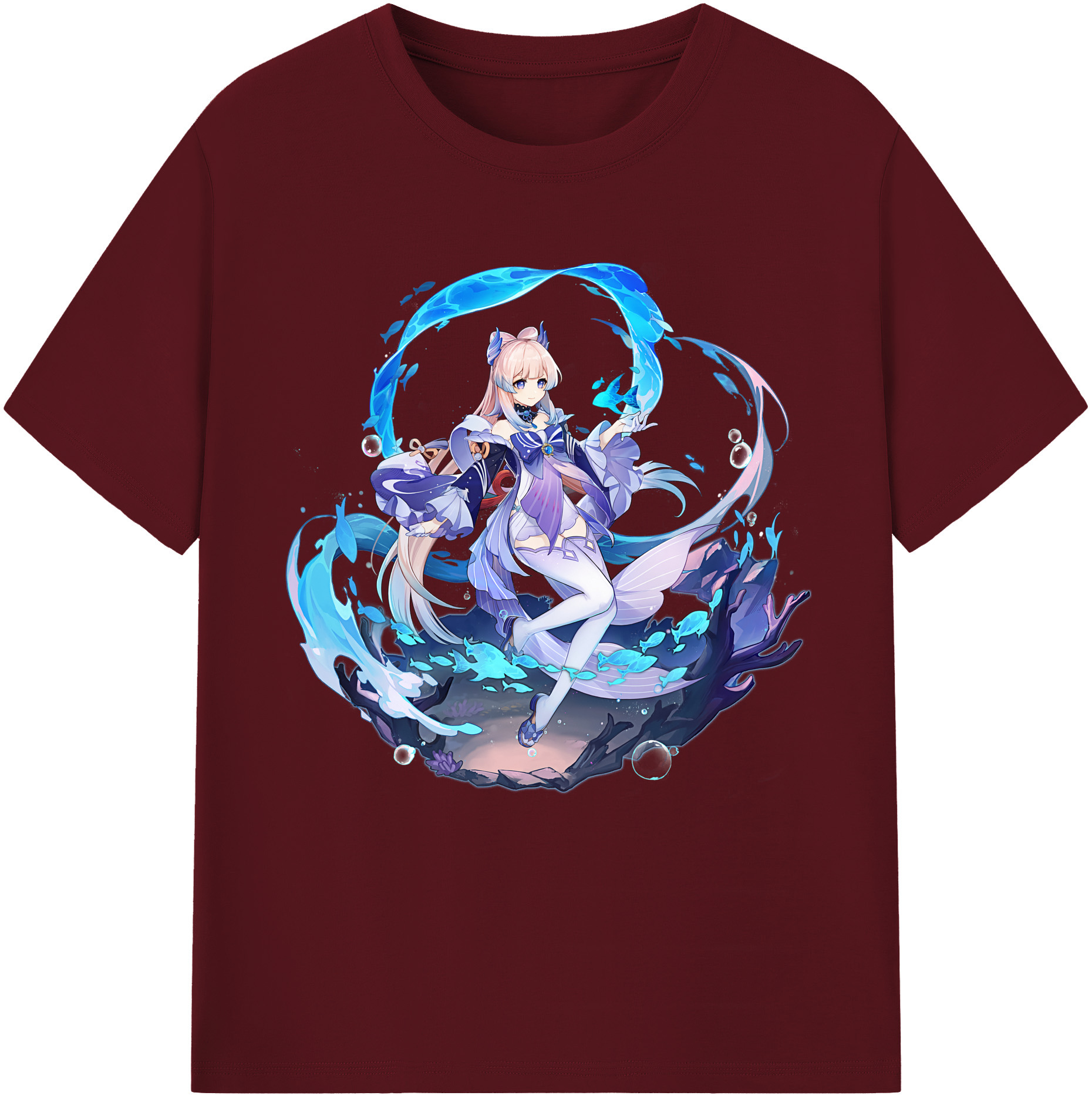 げんし神 珊瑚宮心海 サンゴノミヤ・ココミ genshin Sangonomiya Kokomi 綿100％半袖Tシャツ（フロントプリント）